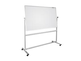 Valkotaulu pyörillä 2000x1200mm kaksipuolinen pyörivä akselin ympäri E3 keraaminen kiiltävä pinta 2x3