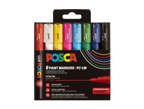 Väritussi UNI Posca PC1M 0,7 mm (vakiovärit) 8 väriä