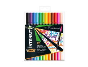 BIC Intensity 12-väriset kaksipäiset huopakynät