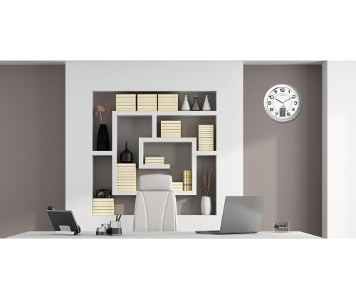 Seinäkello UNILUX Intinct 31cm hopea