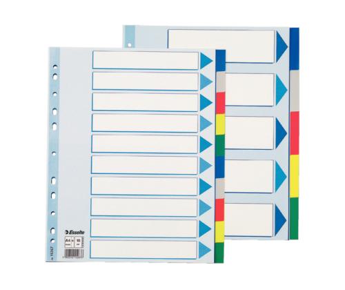 Rekisterikielekkeet ESSELTE Maxi A4+ 10 väriä muovia