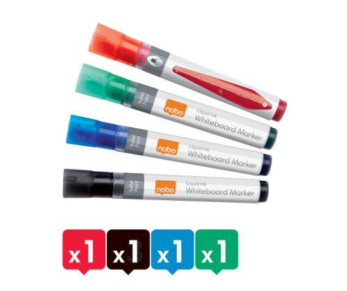 Valkotaulukynä Nobo 4väria paketissa