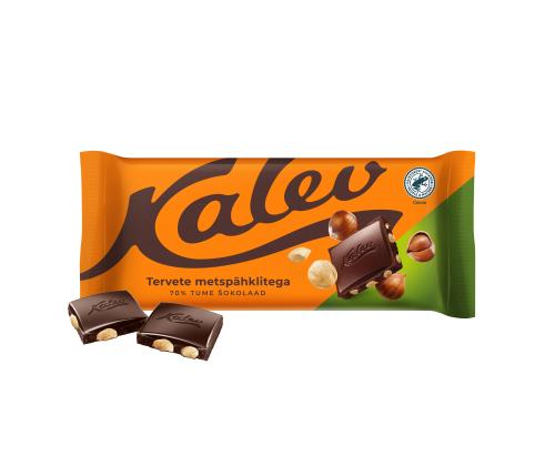 suklaa KALEV tumma kokonaisten hasselpähkinöiden kanssa 100g