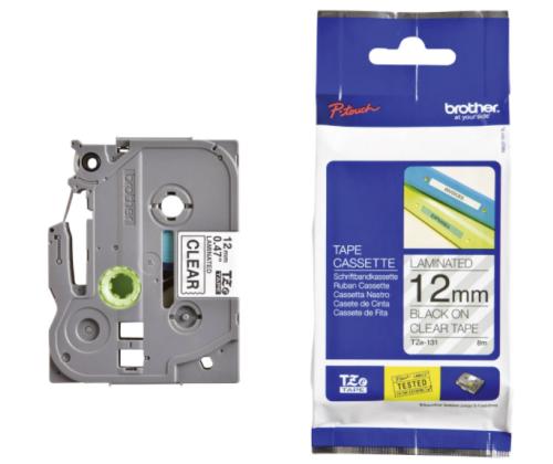 Kleepkirjalint/markeerimislint BROTHER TZE-131 12mm must/läbipaistval
