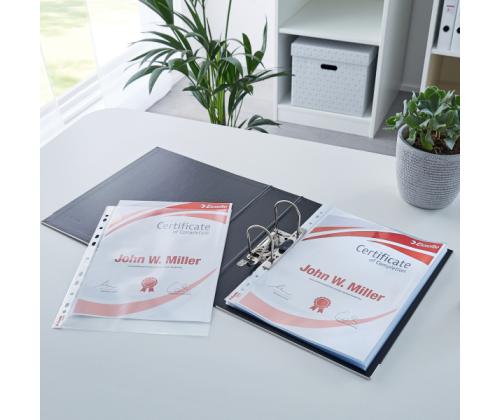 Muovitasku A4 yleisreijityksellä 105micr, Esselte 100 kpl/pkt