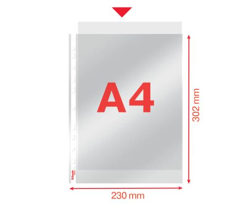 Muovitasku A4 yleisreijityksellä 105micr, Esselte 100 kpl/pkt