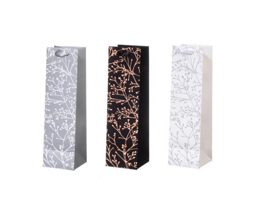 Pullopussi kahvoilla 10,5x10,5x36cm (hopea, valkoinen, musta)