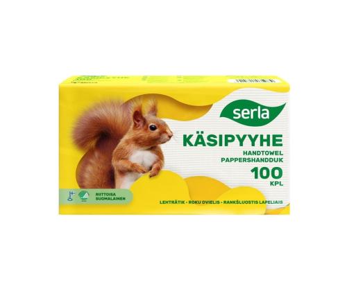 Lakanapyyhe 2-kerroksinen SERLA  100 kpl pakkauksessa