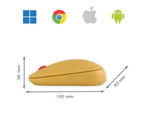 Tietokoneen hiiri langaton LEITZ Cozy Lämmin keltainen