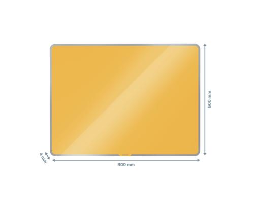 Lasilevy-magneettitaulu 800x600mm keltainen LEITZ Cozy
