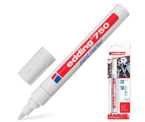 Pysyvä merkki EDDING 750 (metalli, lasi, muovi) 2-4mm valkoinen