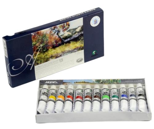 Akryylimaalit 12 eri väriä 12ml Maries