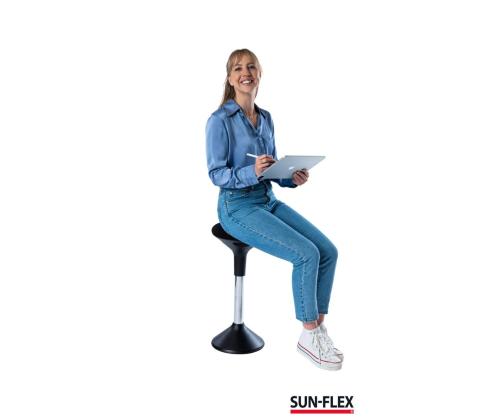 Aktiivituoli SUN-FLEX Active 62-71cm, istuimen halkaisija 310mm, jalan halkaisija 290mm, paino 5.6kg/ musta kangas, musta jalka