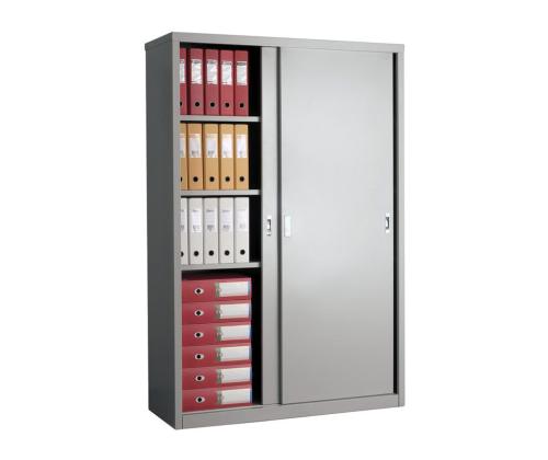 Asiakirjakaappi liukuovilla 1830x1215x458mm vaaleanharmaa