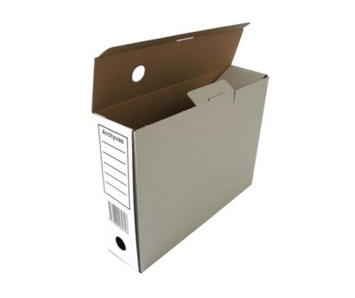 Arkistolaatikko SMLT A4 8cm taitettava painovalkoisella