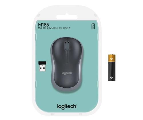 Tietokoneen langaton hiiri LOGITECH M185 tummanharmaa musta
