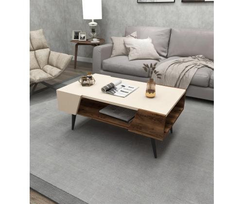 Sohvapöytä Aren - Beige, vaalea pähkinäpuu