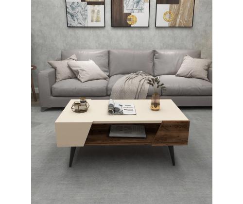 Sohvapöytä Aren - Beige, vaalea pähkinäpuu