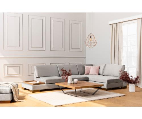 Sohva Tulip Corner Right ilman puffia - vaaleanharmaa