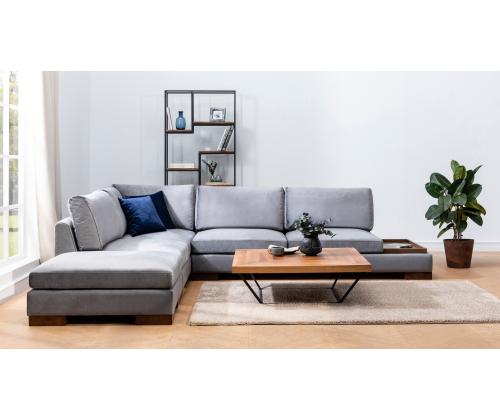 Sohva Tulip Corner Vasen ilman puffia - Tummanharmaa