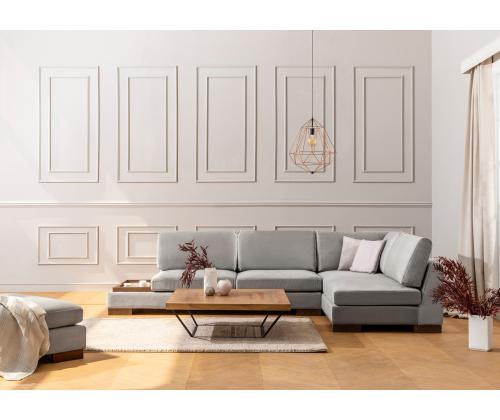 Sohva Tulip Corner Right ilman puffia - vaaleanharmaa