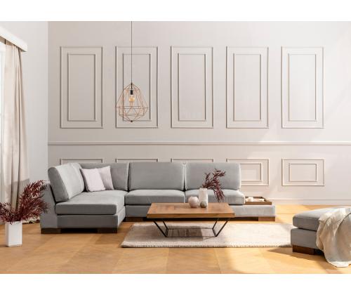 Sohva Tulip Corner Vasen ilman puffia - vaaleanharmaa