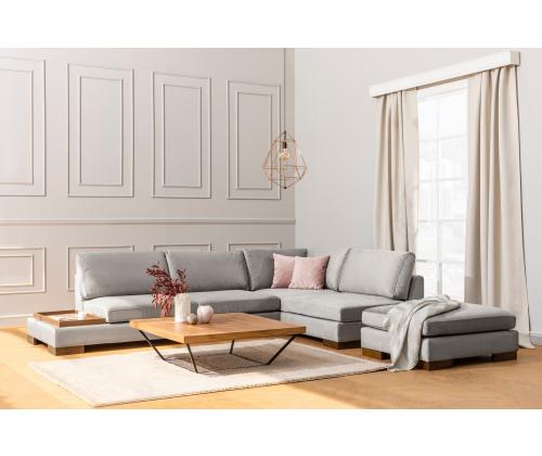 Sohva Tulip Corner Right ilman puffia - vaaleanharmaa