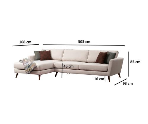 Sohva Mayorka Corner Large Left (Chl - 3R ) - Beige