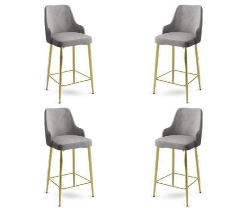 Kalustesarja baarijakkarat Enox - harmaa, kultainen