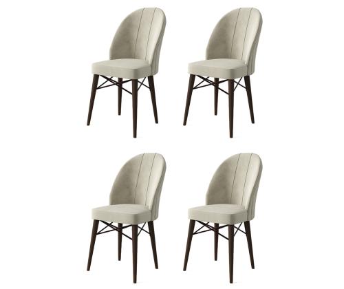 Huonekalutuolisarja Ritim - Kermanvärinen, Ruskea