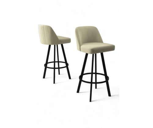 Kalustesarja baarijakkarat Atex - Cream, Musta