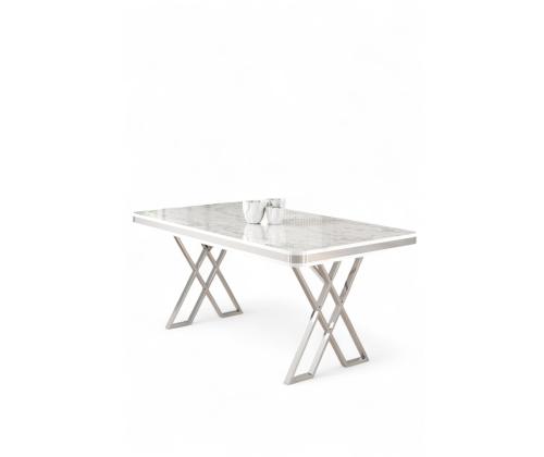 Laud Vals - valkoinen marmori, kromi