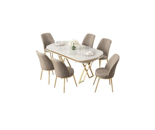 Tuoliryhmä Lai - Valkoinen, kultainen, cappuccino