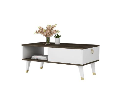Sohvapöytä Delux - Pähkinäpuu, Valkoinen