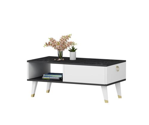 Sohvapöytä Delux - Musta, Valkoinen