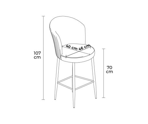 Kalustesarja baarijakkarat Fora - Cream, Gold