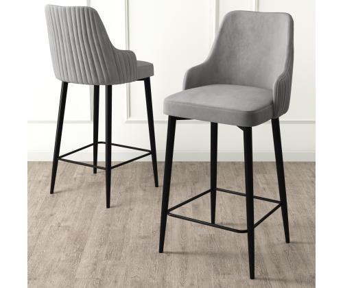 Kalustesarja baarijakkarat Enox - Harmaa, Musta