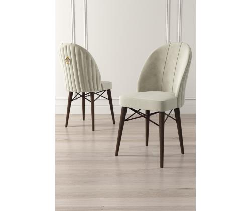 Huonekalutuolisarja Ritim - Kermanvärinen, Ruskea