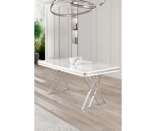 Laud Vals - valkoinen marmori, kromi