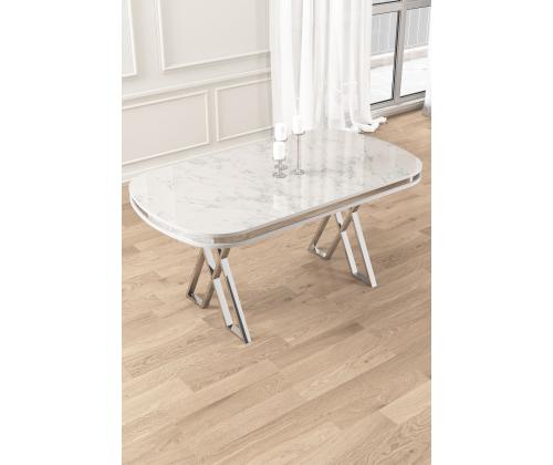 Laud Zae - valkoinen marmori, kromi