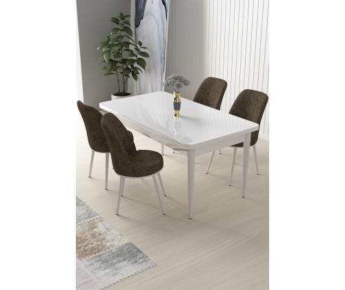 Huonekalusarja tuolit Nil - Valkoinen, Ruskea