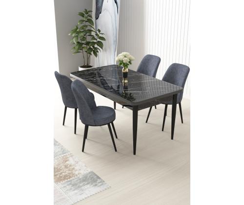 Kalustesarja Tuolit Nil - Musta marmori, Fume