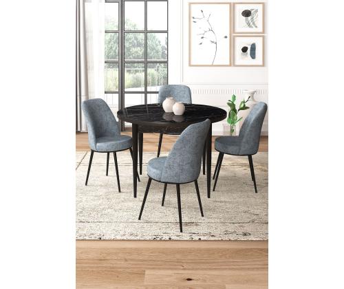 Tuoliryhmä Tor - Musta marmori, harmaa