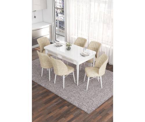 Tuoliryhmä Eva - Valkoinen, Kermanvärinen