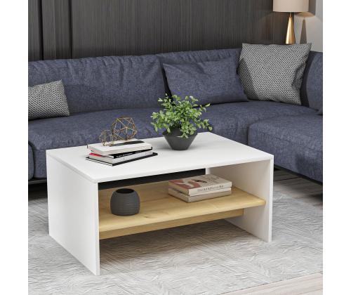 Sohvapöytä Apollon - Valkoinen, Safiiritammi