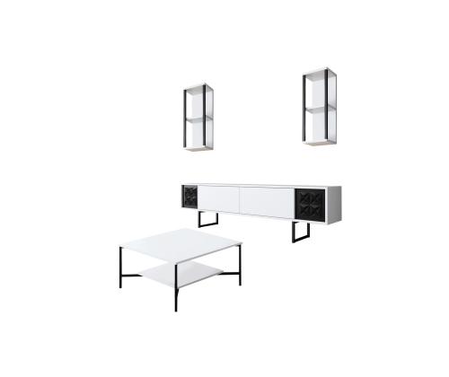 Huonekalusarja Black Line Set - Valkoinen, Musta