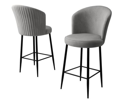 Kalustesarja baarijakkarat Fora - Harmaa, Musta