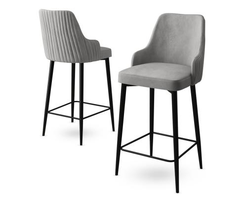 Kalustesarja baarijakkarat Enox - Harmaa, Musta