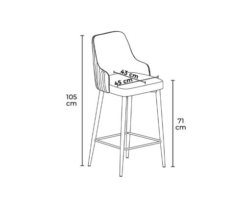 Kalustesarja baarijakkarat Enox - Antrasiitti, valkoinen
