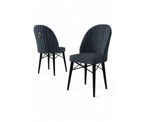 Huonekalusarja tuoleilla Ritim - Antrasiitti, Musta